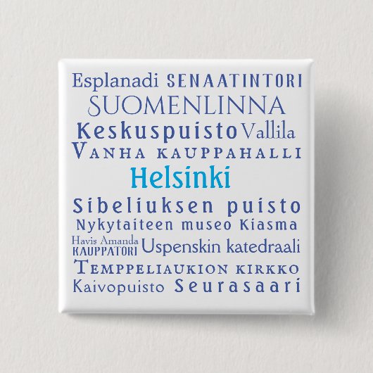 Helsinki-Sehenswürdigkeiten Button (Vorderseite)