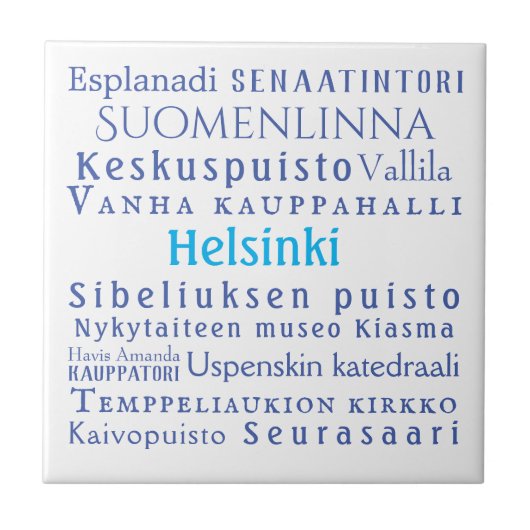 Helsinki-Sehenswürdigkeiten Fliese (Vorderseite)
