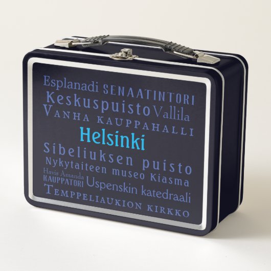 Helsinki-Sehenswürdigkeiten Metall Brotdose (Vorderseite)