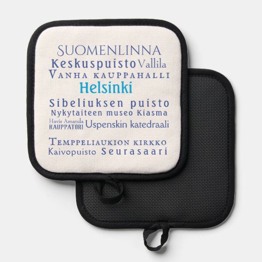 Helsinki-Sehenswürdigkeiten Topflappen (Vorderseite/Rückseite)