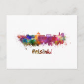 Helsinki skyline im Watercolor Postkarte (Vorderseite)
