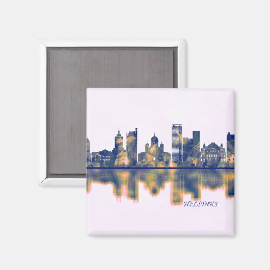 Helsinki Skyline Magnet (Vorderseite/Rückseite)