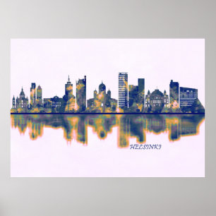 Helsinki Skyline Poster