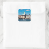 Helsinki Skyline Quadratischer Aufkleber (Tasche)