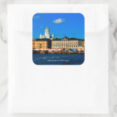 Helsinki Skyline Quadratischer Aufkleber (Tasche)