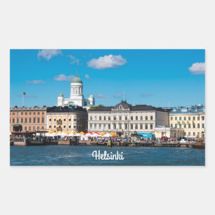 Helsinki Skyline Rechteckiger Aufkleber