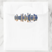 Helsinki Skyline Runder Aufkleber (Tasche)