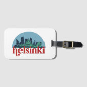 Helsinki Stadt Skyline Vintage Stadt Gepäckanhänger (Vorderseite (Horizontal))