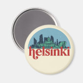 Helsinki Stadt Skyline Vintage Stadt Magnet (Vorderseite/Rückseite)
