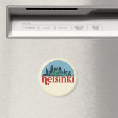 Helsinki Stadt Skyline Vintage Stadt Magnet (In Situ (Geschirrspüler))