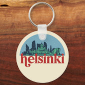 Helsinki Stadt Skyline Vintage Stadt Schlüsselanhänger (Vorderseite)