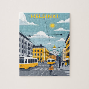 Helsinki-Straßenbahn – Stadtlandschaft Finnlands Puzzle