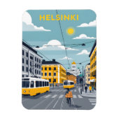 Helsinki Tram – Urban Finland Cityscape Magnet (Vertikal)