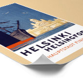 Helsinki Vintage Reiseposter Restauriert Poster (Ecke)