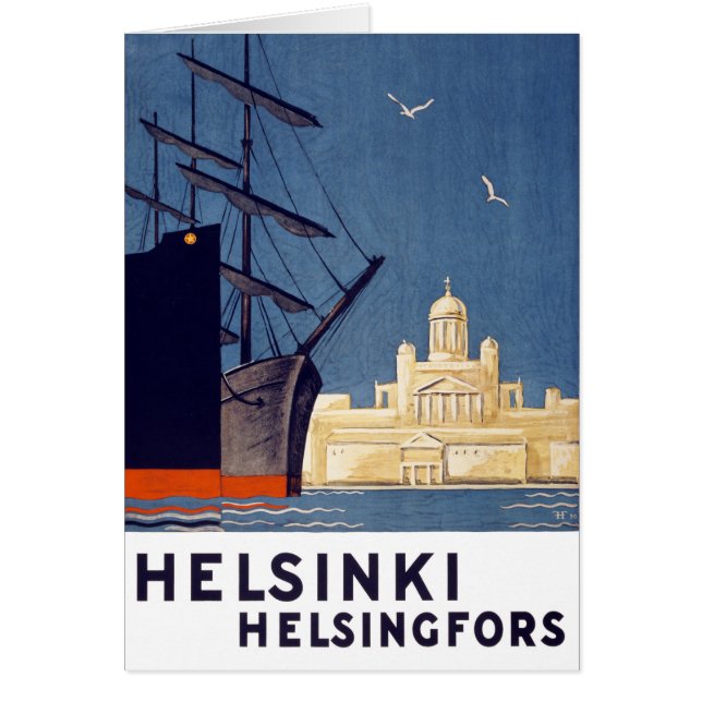 Helsinki Vintage Travel Poster - Wiederherstellung (Vorne)