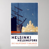 Helsinki Vintage Travel Poster - Wiederherstellung (Vorne)