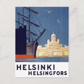 Helsinki Vintage Travel Poster - Wiederherstellung Postkarte