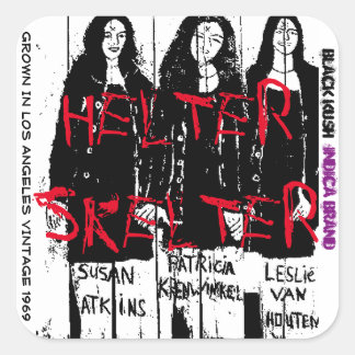 HELTER SKELTER BLACK KUSH QUADRATISCHER AUFKLEBER