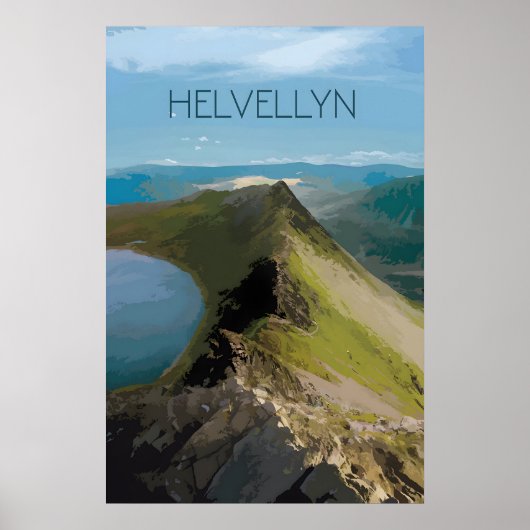 Helvellyn Berg Reiseplakat Poster (Vorne)