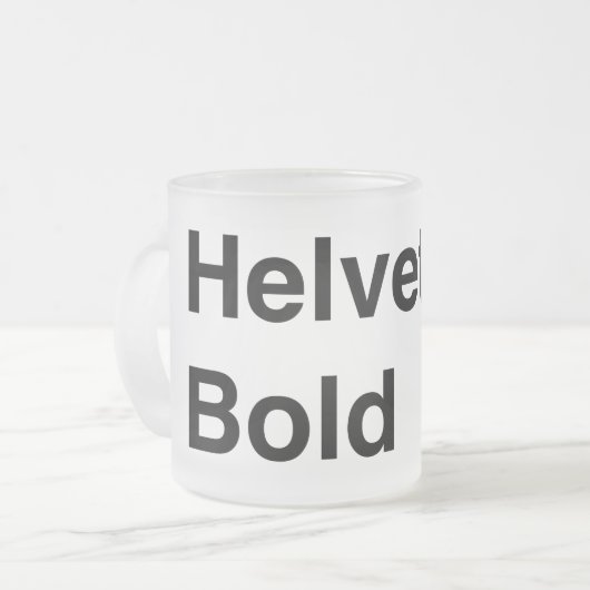 Helvetica Bold Mattglastasse (Vorderseite Links)