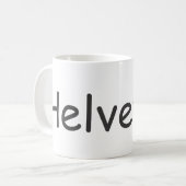 Helvetica im Comic ohne Tasse! Kaffeetasse (Vorderseite Links)