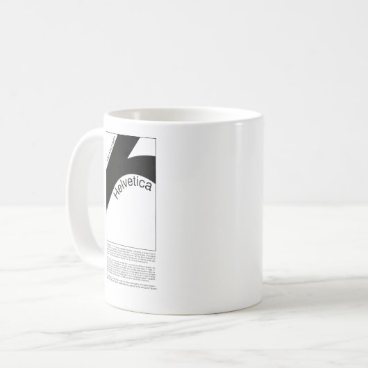 Helvetica Typography | Demo Design Kaffeetasse (Vorderseite Links)