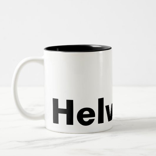 HELVETICA ZWEIFARBIGE TASSE (Links)