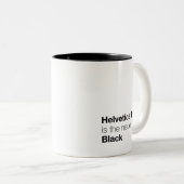 Helveticamutiges ist das neue Schwarze Zweifarbige Tasse (VorderseiteRechts)