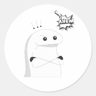 Hem, wütender, lustiger Gesichtsaufkleber Runder Aufkleber