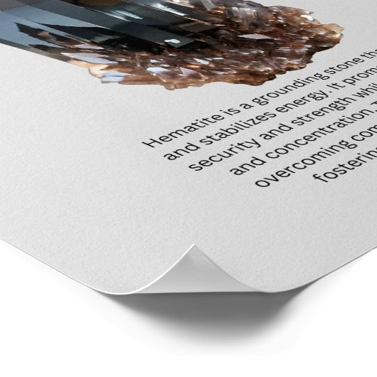 Hematite Crystal Meaning Poster (Ecke)