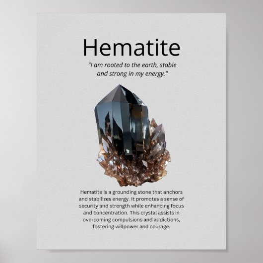 Hematite Crystal Meaning Poster (Vorne)
