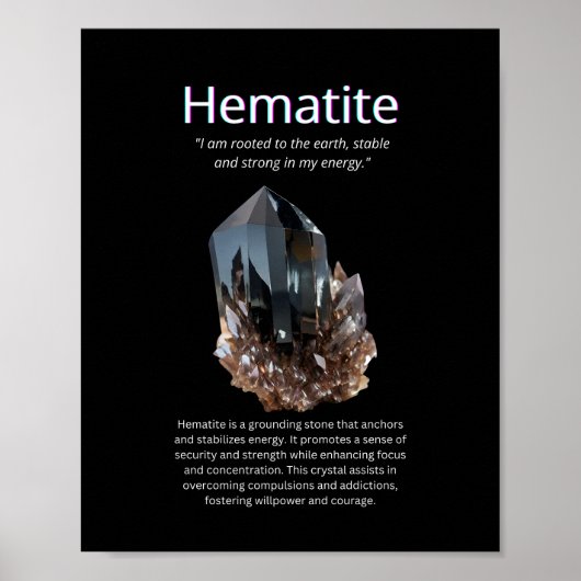 Hematite Crystal Stone Bedeutung Poster (Vorne)