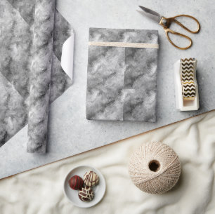 Hematite Gray Scribbled Texture Geschenkpapier