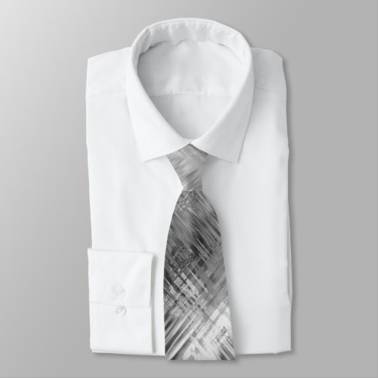 Hematite Gray Scribbled Texture Krawatte (Gebunden)