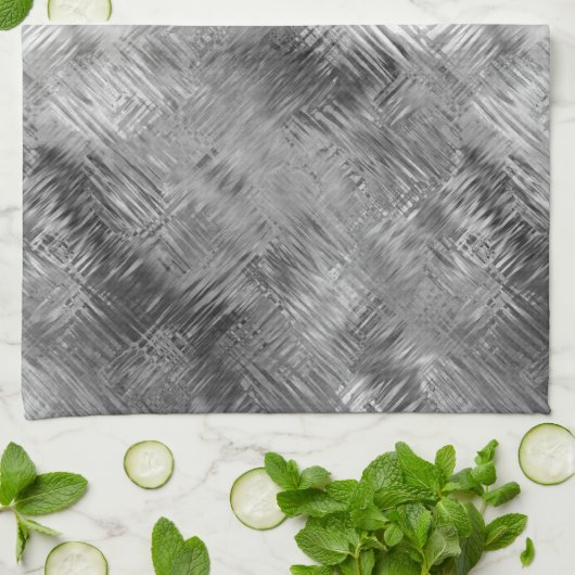 Hematite Gray Scribbled Texture Küchentuch (Gefaltet)