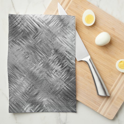 Hematite Gray Scribbled Texture Küchentuch (Viertel Falte)