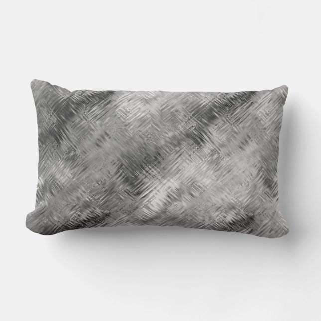 Hematite Gray Scribbled Texture Lendenkissen (Vorderseite)