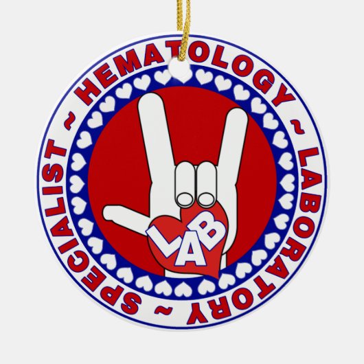 HEMATOLOGISTISCHE HEMATOLOGIE SPEZIALIST LOGO ROUN KERAMIK ORNAMENT (Vorne)