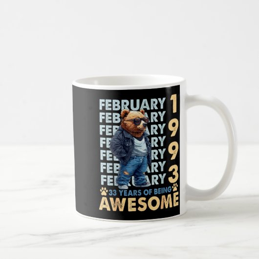 Hemd 33. Geburtstag Bär Februar 1993 Kaffeetasse (Rechts)
