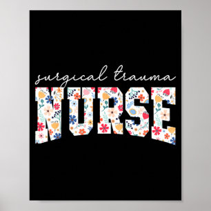 Hemd Florales Chirurgisches Trauma Krankenpfleger Poster