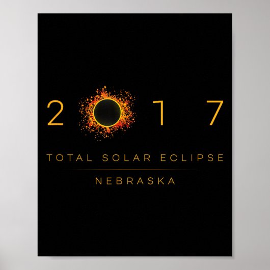 Hemd Totale Sonnenfinsternis Nebraska 2017 Poster (Vorne)