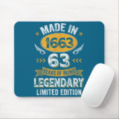 Hemd Vintage 1963 63 Alt Geburtstag Mousepad (Mit Mouse)