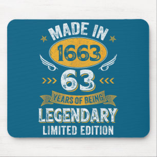 Hemd Vintage 1963 63 Alt Geburtstag Mousepad