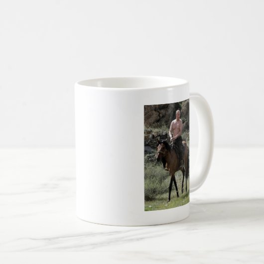 Hemdloser Putin reitet ein Pferd Kaffeetasse (VorderseiteRechts)