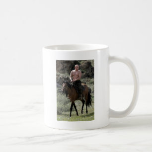 Hemdloser Putin reitet ein Pferd Kaffeetasse