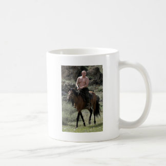 Hemdloser Putin reitet ein Pferd Kaffeetasse