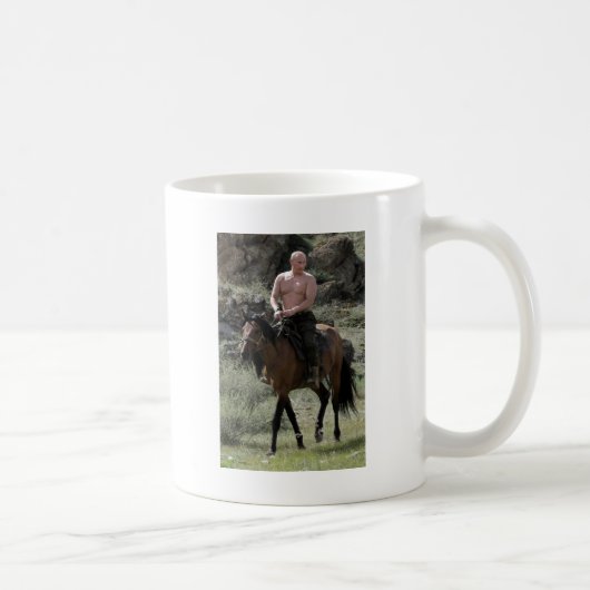 Hemdloser Putin reitet ein Pferd Kaffeetasse (Rechts)
