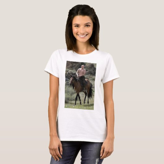 Hemdloser Putin reitet ein Pferd T-Shirt (Vorne ganz)