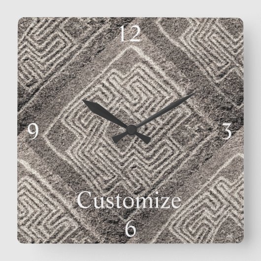 Hemet Maze Stone Thunder_Cove Quadratische Wanduhr (Vorderseite)
