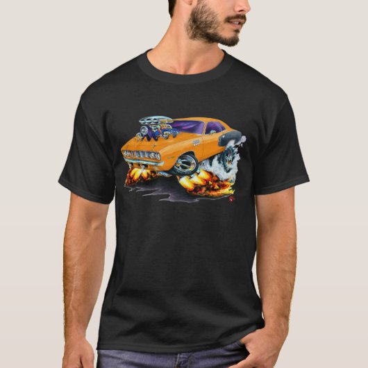 Hemi Cuda Orangen-Auto 1971 T-Shirt (Vorderseite)